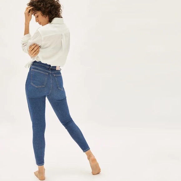 Everlane The Way-High Skinny Denim Jeans Blue Wash Organic Cotton Sz 25R - Picture 1 of 14